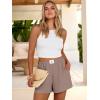 image:imageANRABESS Shorts for Women Summer Beach Cover Ups Casual High Waist Flowy Wide Leg 2026 Spring Vacation Lounge ShortsLight Camel