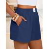 image:imageANRABESS Shorts for Women Summer Beach Cover Ups Casual High Waist Flowy Wide Leg 2026 Spring Vacation Lounge ShortsNavy Blue