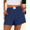 image:imageANRABESS Shorts for Women Summer Beach Cover Ups Casual High Waist Flowy Wide Leg 2026 Spring Vacation Lounge ShortsNavy Blue