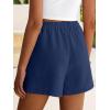 image:imageANRABESS Shorts for Women Summer Beach Cover Ups Casual High Waist Flowy Wide Leg 2026 Spring Vacation Lounge ShortsNavy Blue