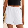 image:imageANRABESS Shorts for Women Summer Beach Cover Ups Casual High Waist Flowy Wide Leg 2026 Spring Vacation Lounge ShortsWhite