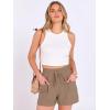 image:imageANRABESS Shorts for Women Summer Casual High Waist Drawstring Comfy Dressy Lounge 2026 Beach Vacation Shorts with PocketsLight Camel
