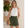 image:imageANRABESS Shorts for Women Summer Casual High Waisted Wide Leg Drawstring Lounge Shorts Comfy 2026 Beach Vacation ClothesArmy Green