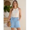 image:imageANRABESS Shorts for Women Summer Casual High Waisted Wide Leg Drawstring Lounge Shorts Comfy 2026 Beach Vacation ClothesBright Blue