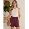 image:imageANRABESS Shorts for Women Summer Casual High Waisted Wide Leg Drawstring Lounge Shorts Comfy 2026 Beach Vacation ClothesWine Red