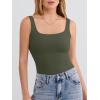 image:imageANRABESS Tank Top for Women Summer 2026 Double Lined Sleeveless Square Neck Basic Tight Workout Tees ShirtsArmy Green