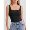 image:imageANRABESS Tank Top for Women Summer 2026 Double Lined Sleeveless Square Neck Basic Tight Workout Tees ShirtsBlack