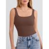 image:imageANRABESS Tank Top for Women Summer 2026 Double Lined Sleeveless Square Neck Basic Tight Workout Tees ShirtsBrown