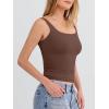 image:imageANRABESS Tank Top for Women Summer 2026 Double Lined Sleeveless Square Neck Basic Tight Workout Tees ShirtsBrown