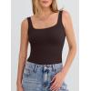 image:imageANRABESS Tank Top for Women Summer 2026 Double Lined Sleeveless Square Neck Basic Tight Workout Tees ShirtsDeep Brown