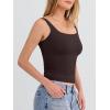 image:imageANRABESS Tank Top for Women Summer 2026 Double Lined Sleeveless Square Neck Basic Tight Workout Tees ShirtsDeep Brown