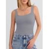 image:imageANRABESS Tank Top for Women Summer 2026 Double Lined Sleeveless Square Neck Basic Tight Workout Tees ShirtsGrey