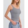 image:imageANRABESS Tank Top for Women Summer 2026 Double Lined Sleeveless Square Neck Basic Tight Workout Tees ShirtsGrey