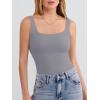 image:imageANRABESS Tank Top for Women Summer 2026 Double Lined Sleeveless Square Neck Basic Tight Workout Tees ShirtsGrey