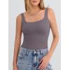image:imageANRABESS Tank Top for Women Summer 2026 Double Lined Sleeveless Square Neck Basic Tight Workout Tees ShirtsGrey Purple