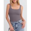 image:imageANRABESS Tank Top for Women Summer 2026 Double Lined Sleeveless Square Neck Basic Tight Workout Tees ShirtsGrey Purple