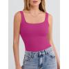 image:imageANRABESS Tank Top for Women Summer 2026 Double Lined Sleeveless Square Neck Basic Tight Workout Tees ShirtsHot Pink