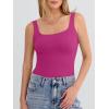 image:imageANRABESS Tank Top for Women Summer 2026 Double Lined Sleeveless Square Neck Basic Tight Workout Tees ShirtsHot Pink