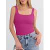 image:imageANRABESS Tank Top for Women Summer 2026 Double Lined Sleeveless Square Neck Basic Tight Workout Tees ShirtsHot Pink