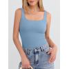 image:imageANRABESS Tank Top for Women Summer 2026 Double Lined Sleeveless Square Neck Basic Tight Workout Tees ShirtsLight Blue