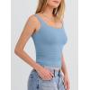 image:imageANRABESS Tank Top for Women Summer 2026 Double Lined Sleeveless Square Neck Basic Tight Workout Tees ShirtsLight Blue