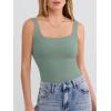 image:imageANRABESS Tank Top for Women Summer 2026 Double Lined Sleeveless Square Neck Basic Tight Workout Tees ShirtsLight Green
