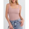 image:imageANRABESS Tank Top for Women Summer 2026 Double Lined Sleeveless Square Neck Basic Tight Workout Tees ShirtsLight Pink