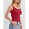 image:imageANRABESS Tank Top for Women Summer 2026 Double Lined Sleeveless Square Neck Basic Tight Workout Tees ShirtsRed