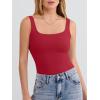image:imageANRABESS Tank Top for Women Summer 2026 Double Lined Sleeveless Square Neck Basic Tight Workout Tees ShirtsRed
