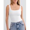 image:imageANRABESS Tank Top for Women Summer 2026 Double Lined Sleeveless Square Neck Basic Tight Workout Tees ShirtsWhite