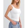 image:imageANRABESS Tank Top for Women Summer 2026 Double Lined Sleeveless Square Neck Basic Tight Workout Tees ShirtsWhite
