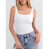 image:imageANRABESS Tank Top for Women Summer 2026 Double Lined Sleeveless Square Neck Basic Tight Workout Tees ShirtsWhite