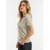 image:imageANRABESS Women Short Sleeve Sweater Wool Blend Polo V Neck Shirts Summer Dressy Top Business Casual Spring Vacation ClothesAlmond