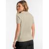image:imageANRABESS Women Short Sleeve Sweater Wool Blend Polo V Neck Shirts Summer Dressy Top Business Casual Spring Vacation ClothesAlmond