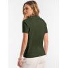 image:imageANRABESS Women Short Sleeve Sweater Wool Blend Polo V Neck Shirts Summer Dressy Top Business Casual Spring Vacation ClothesArmy Green