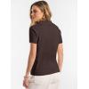 image:imageANRABESS Women Short Sleeve Sweater Wool Blend Polo V Neck Shirts Summer Dressy Top Business Casual Spring Vacation ClothesChocolate Brown