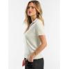 image:imageANRABESS Women Short Sleeve Sweater Wool Blend Polo V Neck Shirts Summer Dressy Top Business Casual Spring Vacation ClothesCream White