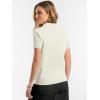 image:imageANRABESS Women Short Sleeve Sweater Wool Blend Polo V Neck Shirts Summer Dressy Top Business Casual Spring Vacation ClothesCream White