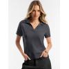 image:imageANRABESS Women Short Sleeve Sweater Wool Blend Polo V Neck Shirts Summer Dressy Top Business Casual Spring Vacation ClothesDark Gray