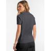 image:imageANRABESS Women Short Sleeve Sweater Wool Blend Polo V Neck Shirts Summer Dressy Top Business Casual Spring Vacation ClothesDark Gray
