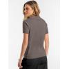 image:imageANRABESS Women Short Sleeve Sweater Wool Blend Polo V Neck Shirts Summer Dressy Top Business Casual Spring Vacation ClothesDrak Taupe