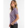 image:imageANRABESS Women Short Sleeve Sweater Wool Blend Polo V Neck Shirts Summer Dressy Top Business Casual Spring Vacation ClothesGrey Purple