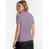 image:imageANRABESS Women Short Sleeve Sweater Wool Blend Polo V Neck Shirts Summer Dressy Top Business Casual Spring Vacation ClothesGrey Purple