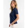image:imageANRABESS Women Short Sleeve Sweater Wool Blend Polo V Neck Shirts Summer Dressy Top Business Casual Spring Vacation ClothesNavy Blue