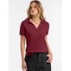 image:imageANRABESS Women Short Sleeve Sweater Wool Blend Polo V Neck Shirts Summer Dressy Top Business Casual Spring Vacation ClothesWine Red