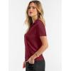 image:imageANRABESS Women Short Sleeve Sweater Wool Blend Polo V Neck Shirts Summer Dressy Top Business Casual Spring Vacation ClothesWine Red