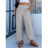 image:imageANRABESS Women Striped Gingham Wide Leg Palazzo Pants Casual Lounge Cropped PJ Bottoms Comfy Cute Plaid Pants with PocketsBlack White Stripe