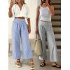 image:imageANRABESS Women Striped Gingham Wide Leg Palazzo Pants Casual Lounge Cropped PJ Bottoms Comfy Cute Plaid Pants with PocketsBlack White Stripe