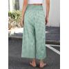 image:imageANRABESS Women Striped Gingham Wide Leg Palazzo Pants Casual Lounge Cropped PJ Bottoms Comfy Cute Plaid Pants with PocketsGreen White Plaid