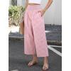 image:imageANRABESS Women Striped Gingham Wide Leg Palazzo Pants Casual Lounge Cropped PJ Bottoms Comfy Cute Plaid Pants with PocketsPink White Plaid